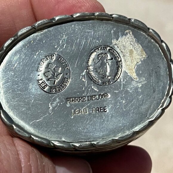 Pierre Deux Basketweave Pewter Box Small trinket - Picture 8 of 13